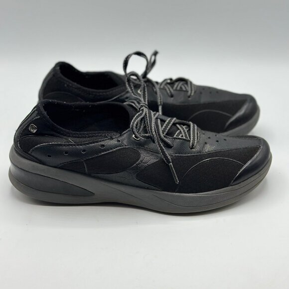 BZEES Women's Flame Black Fabric Comfort Low Top Lace-Up Walking Sneakers 7.5M - Picture 2 of 8